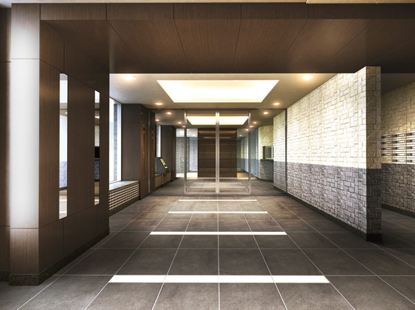 Shared facilities.  [Advanced security system, Peace of mind ・ Provide secure every day] Peace of mind of daily living ・ Advanced security system that was set up thinking the safety from every angle, Protect your important family from a variety of troubles of urban life. (Entrance Hall Rendering)