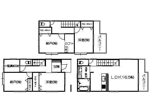 Floor plan. 38,500,000 yen, 2LDK+2S, Land area 85.42 sq m , Building area 105.15 sq m   ※ Floor plan current state priority