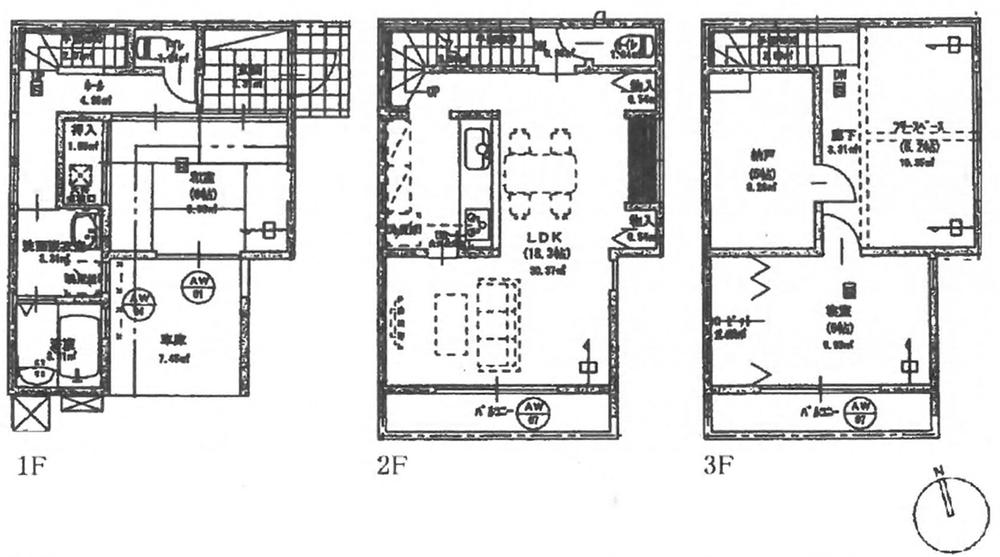 Floor plan. 37,300,000 yen, 2LDK + 2S (storeroom), Land area 78.34 sq m , Building area 113.44 sq m current state priority