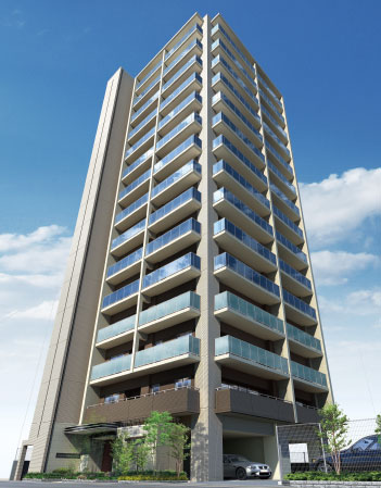 Shared facilities.  [In the streets of silence, Serve with sophisticated flavor] The ground 15 stories, Beautiful form extending gallantly sky, The facade feel the softness in the sharpness, It creates firmly presence. (Exterior view)