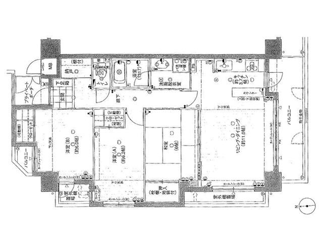 Floor plan. 3LDK, Price 22,220,000 yen, Occupied area 75.51 sq m , Balcony area 10.84 sq m