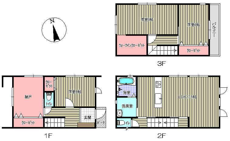 Floor plan. 34,800,000 yen, 3LDK + S (storeroom), Land area 89.51 sq m , Building area 112.61 sq m current state priority