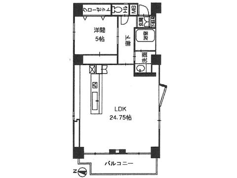 Floor plan. 1LDK, Price 17.3 million yen, Occupied area 64.58 sq m