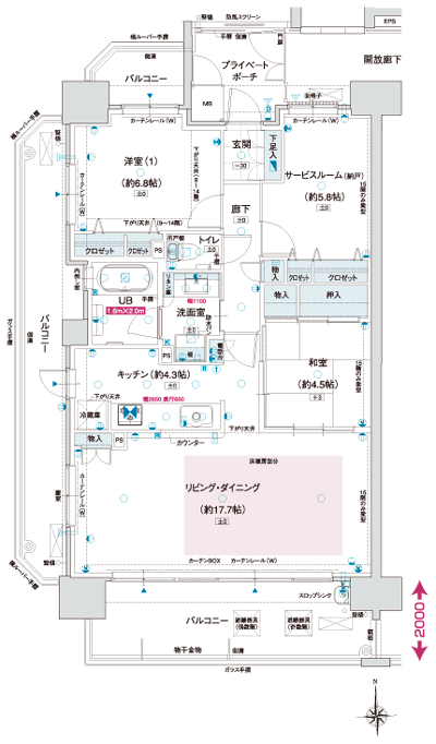 Floor: 2LDK + S, the occupied area: 84.65 sq m, Price: 39,080,000 yen