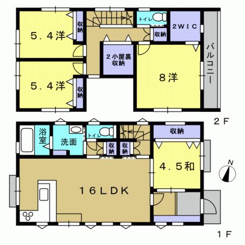 Floor plan. 38,800,000 yen, 4LDK, Land area 104.33 sq m , Building area 101.02 sq m 4LDK