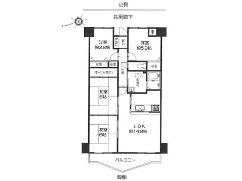 Floor plan. 4LDK, Price 17,900,000 yen, Footprint 79.3 sq m , Balcony area 9.25 sq m