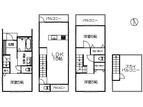Floor plan. 28.5 million yen, 3LDK, Land area 51.93 sq m , Building area 82.95 sq m