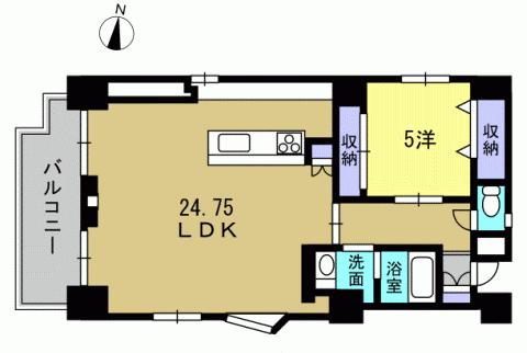 Floor plan. 1LDK, Price 17.3 million yen, Occupied area 64.58 sq m 1LDK