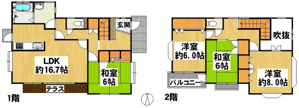 Floor plan. 27,700,000 yen, 4LDK, Land area 172.73 sq m , Building area 111.78 sq m