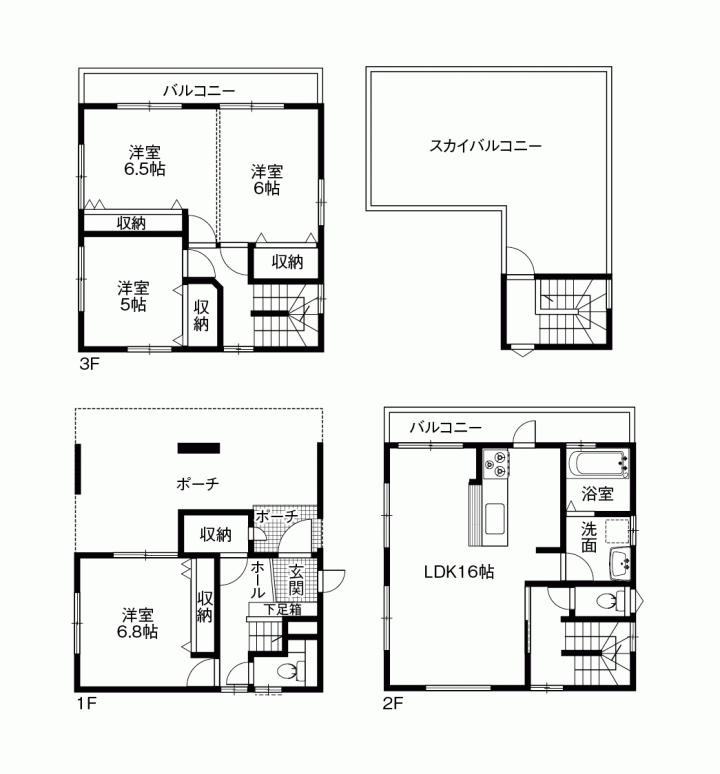 Floor plan. 44,800,000 yen, 3LDK, Land area 79.33 sq m , Building area 126.67 sq m