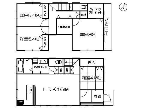 Floor plan. 38,800,000 yen, 4LDK, Land area 104.33 sq m , Building area 101.02 sq m   ※ Floor plan current state priority