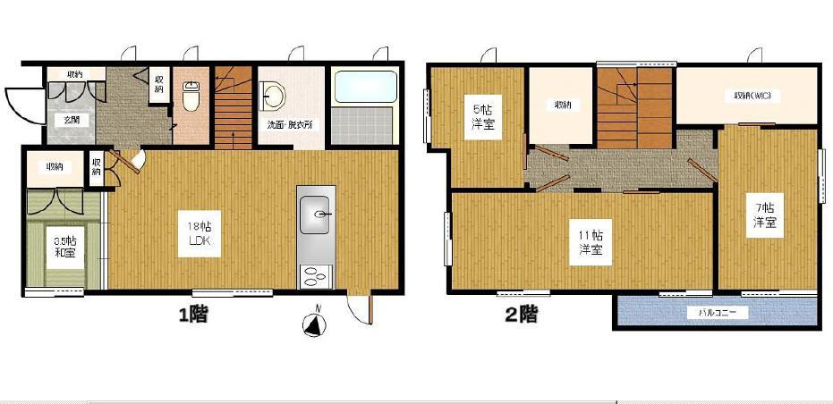 Floor plan. 50,800,000 yen, 4LDK, Land area 102.42 sq m , Building area 100.77 sq m