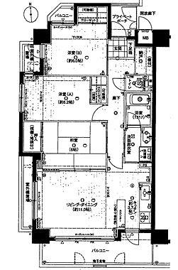Floor plan. 3LDK, Price 22,220,000 yen, Occupied area 75.51 sq m , Balcony area 10.08 sq m