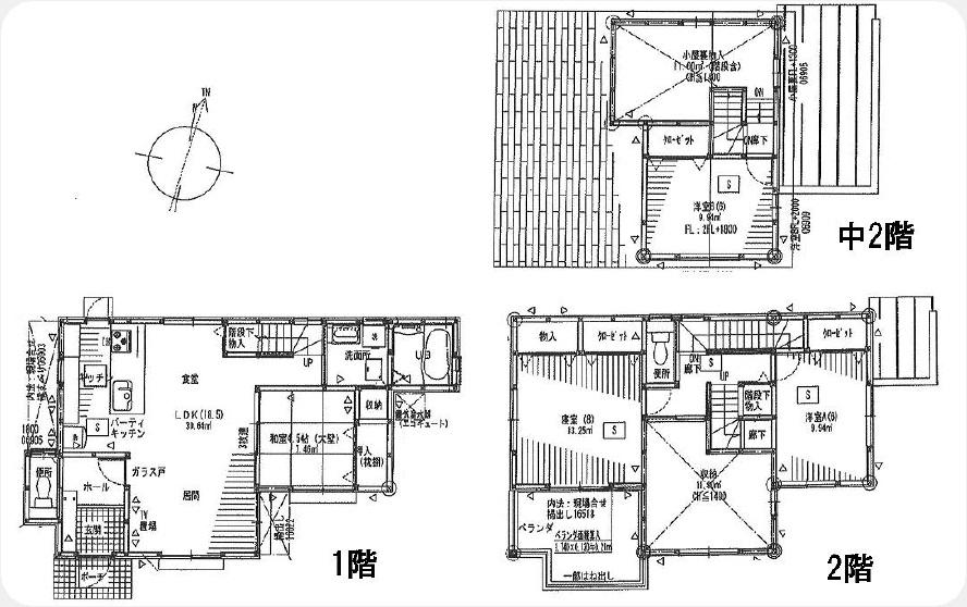 Floor plan. 34,800,000 yen, 4LDK + S (storeroom), Land area 196.53 sq m , Building area 108.66 sq m