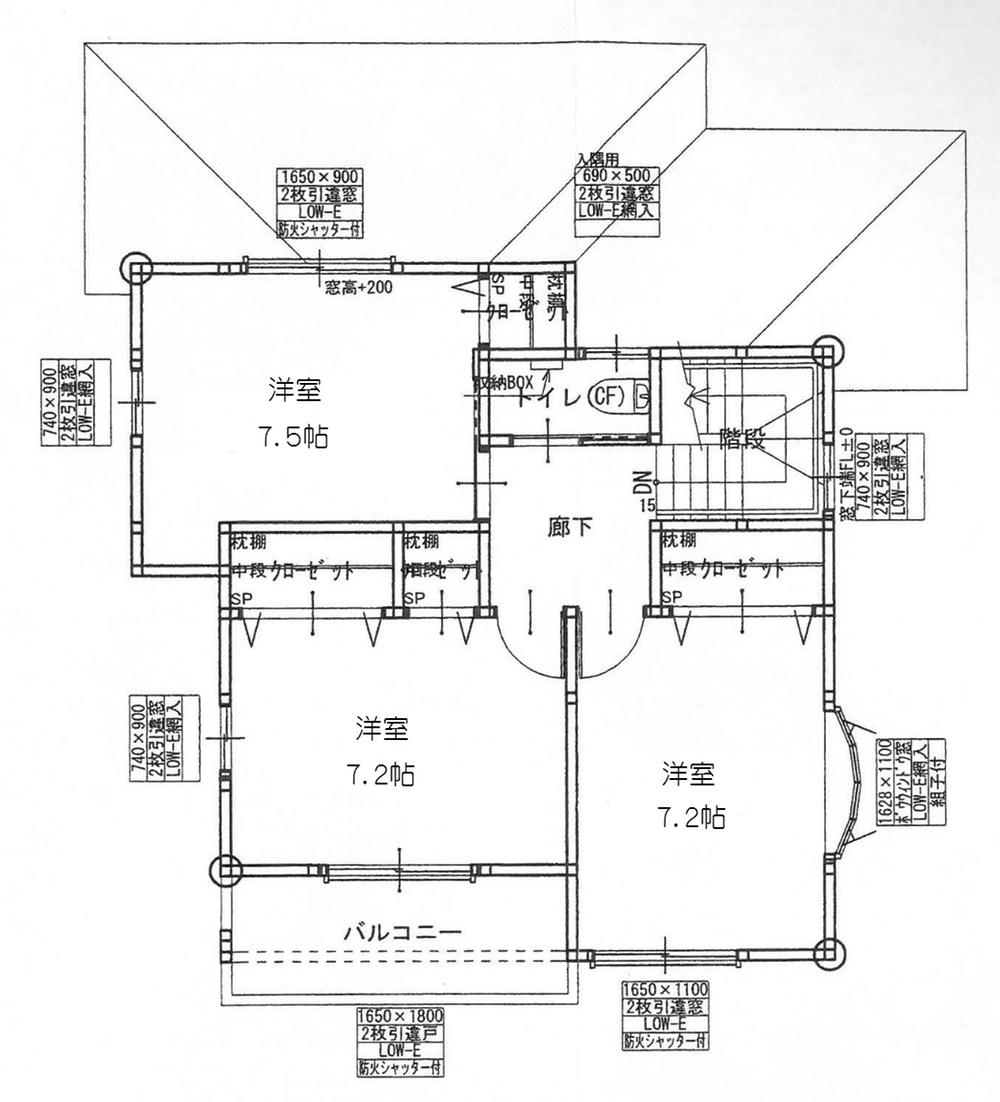 Floor plan. 47,800,000 yen, 4LDK, Land area 211 sq m , Building area 125 sq m second floor part Western-style 7.5 Pledge Western-style 7.2 Pledge Western-style 7.2 Pledge Toilet