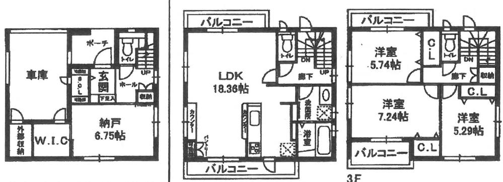 Floor plan. 36,850,000 yen, 3LDK + 2S (storeroom), Land area 89.42 sq m , Building area 130.82 sq m current state priority