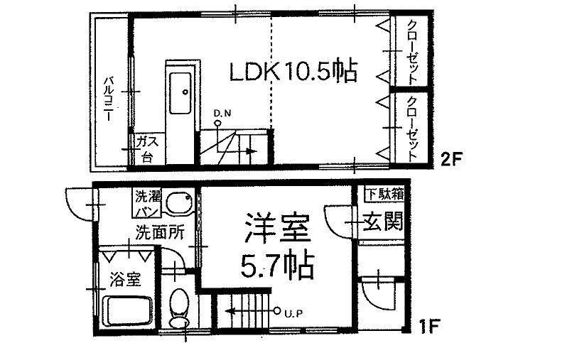 Floor plan. 12.2 million yen, 1LDK, Land area 36.35 sq m , Building area 43.52 sq m