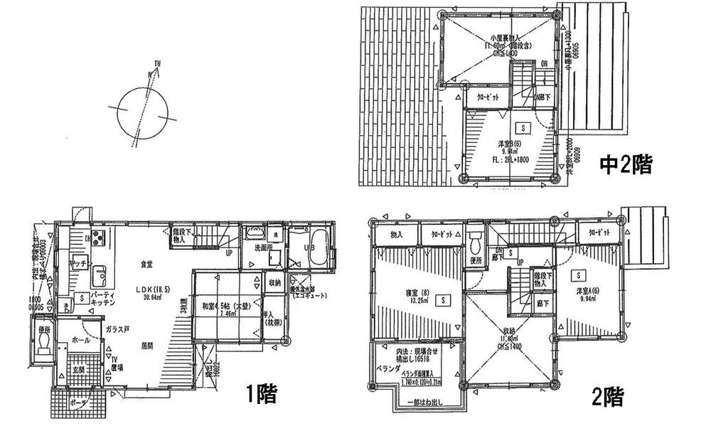 Floor plan. 34,800,000 yen, 4LDK, Land area 196.53 sq m , Building area 108.48 sq m