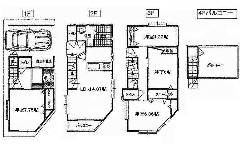 Floor plan. 36,800,000 yen, 4LDK, Land area 49.58 sq m , Building area 115.15 sq m