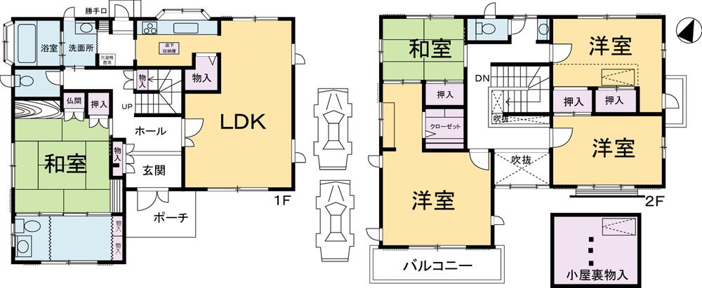 Floor plan. 60 million yen, 5LDK, Land area 292.29 sq m , Building area 178.22 sq m