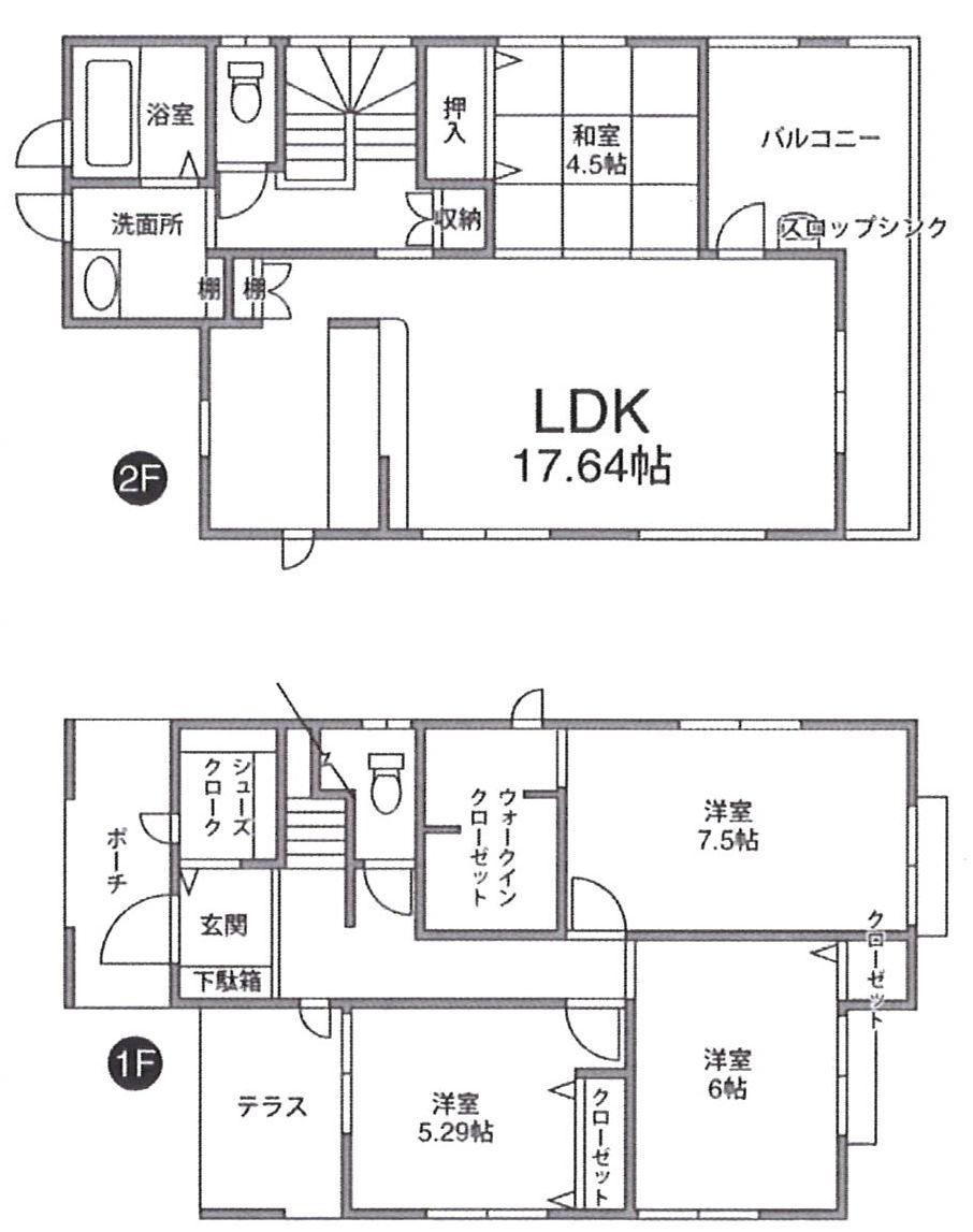 Floor plan. 31,300,000 yen, 4LDK + S (storeroom), Land area 141.89 sq m , Building area 105.99 sq m floor plan