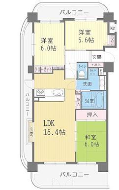 Floor plan. 3LDK, Price 23.8 million yen, Footprint 75.1 sq m , Balcony area 31.96 sq m floor plan