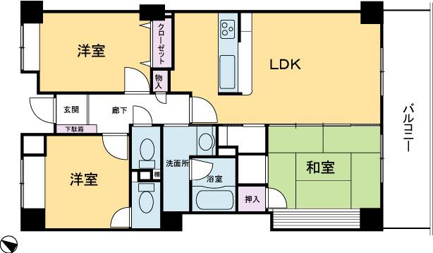 Floor plan. 3LDK, Price 24.5 million yen, Occupied area 71.76 sq m , Balcony area 10.86 sq m