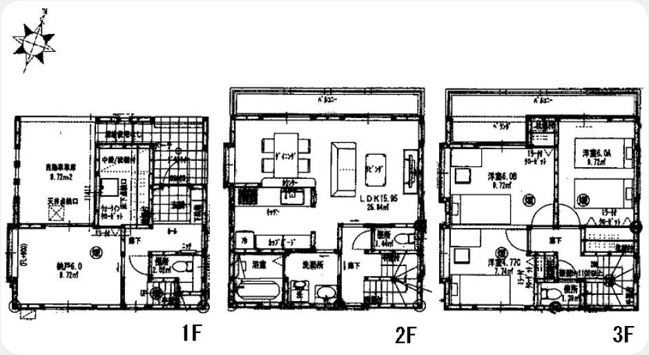 Floor plan. (1), Price 36,800,000 yen, 3LDK+S, Land area 71.89 sq m , Building area 110.97 sq m