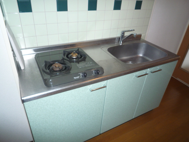 Kitchen.  ☆ Two-burner gas stove is equipped with the system Kitchen ☆