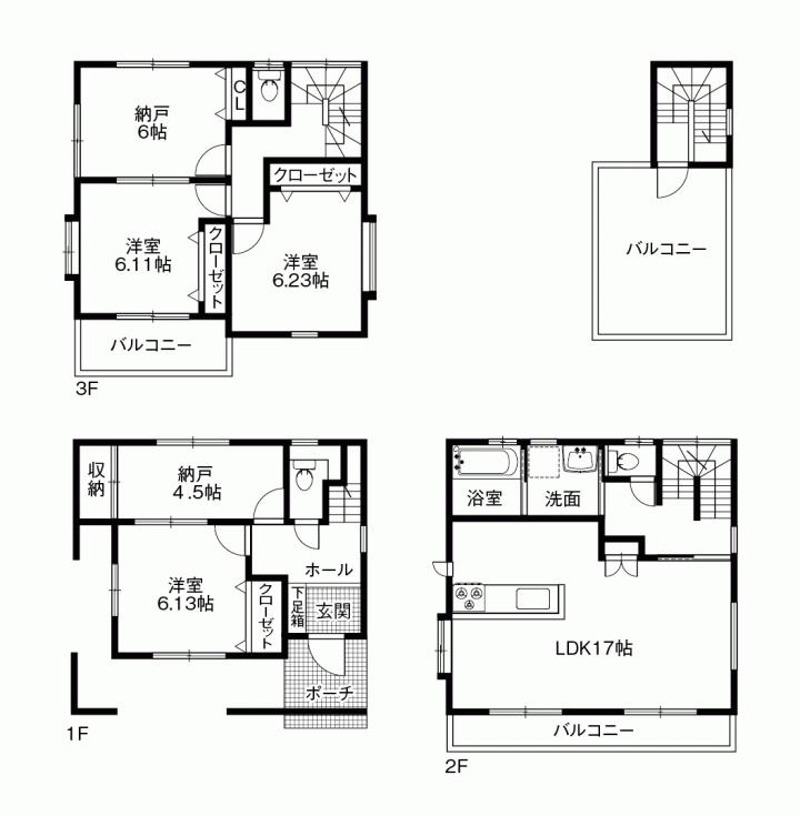 Floor plan. 46,940,000 yen, 3LDK + 2S (storeroom), Land area 104.23 sq m , Building area 123.78 sq m