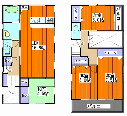 Floor plan. 34,900,000 yen, 4LDK, Land area 109.53 sq m , Building area 109.3 sq m