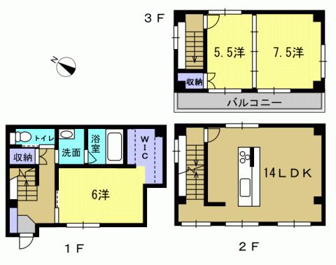 Floor plan. 23.8 million yen, 3LDK, Land area 59.5 sq m , Building area 89.66 sq m 3LDK