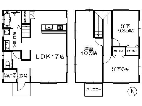 Floor plan. 37,900,000 yen, 3LDK, Land area 110.84 sq m , Building area 92.74 sq m   ※ Floor Plan current state priority