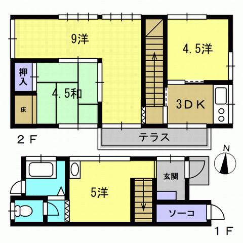 Floor plan. 4.8 million yen, 4DK, Land area 112.13 sq m , Building area 78.37 sq m