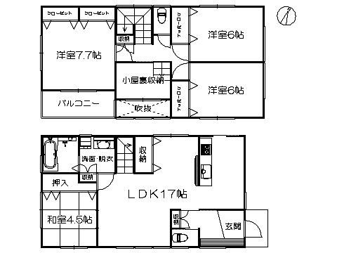 Floor plan. 40,800,000 yen, 4LDK, Land area 106.25 sq m , Building area 106.82 sq m   ※ Floor Plan current state priority