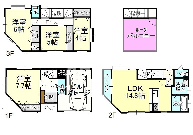 Floor plan. 36,800,000 yen, 4LDK, Land area 49.78 sq m , Building area 115.15 sq m