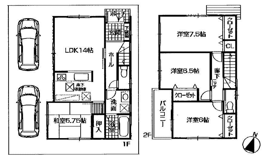 Floor plan. 32,800,000 yen, 4LDK, Land area 99.91 sq m , Building area 94.36 sq m