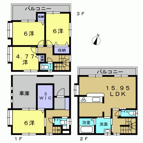 Floor plan. 36,800,000 yen, 4LDK, Land area 71.89 sq m , Building area 110.97 sq m 4LDK