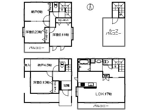 Floor plan. 46,800,000 yen, 3LDK+2S, Land area 104.23 sq m , Building area 123.78 sq m   ※ Floor Plan current state priority