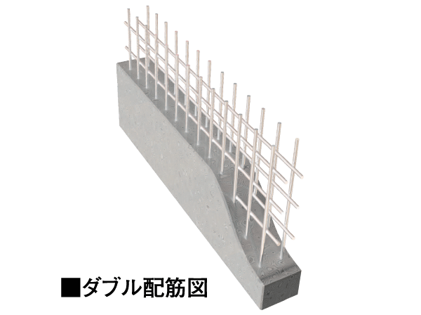 Building structure.  [The adoption of double reinforcement, Durability is further improved] In Verdi apartment, In the process of assembling a rebar, such as a wall in a grid pattern, The main structure is the construction of the double reinforcement to partner the rebar to double as a standard. It has achieved a higher durability than a single Haisuji.  ※ Except for some