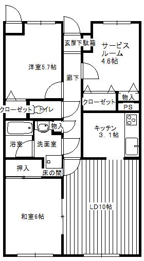 Floor plan. 3LDK, Price 12.8 million yen, Footprint 67.3 sq m , Balcony area 10.5 sq m