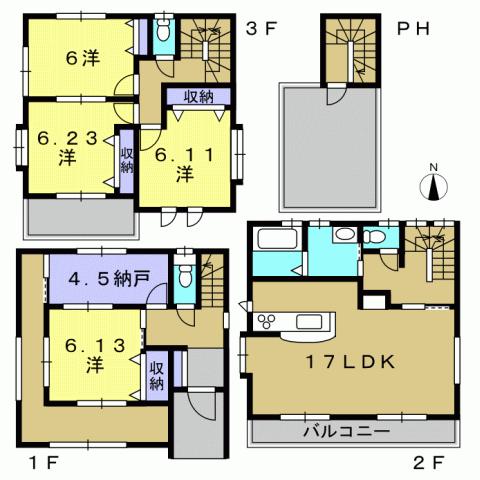 Floor plan. 46,800,000 yen, 4LDK + S (storeroom), Land area 104.23 sq m , Building area 123.78 sq m 4LDK + S