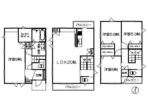 Floor plan. 43,600,000 yen, 4LDK, Land area 106.16 sq m , Building area 120.89 sq m   ※ Floor Plan current state priority