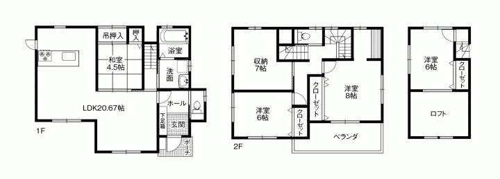Floor plan. 34,800,000 yen, 5LDK + S (storeroom), Land area 179.03 sq m , Building area 113.43 sq m