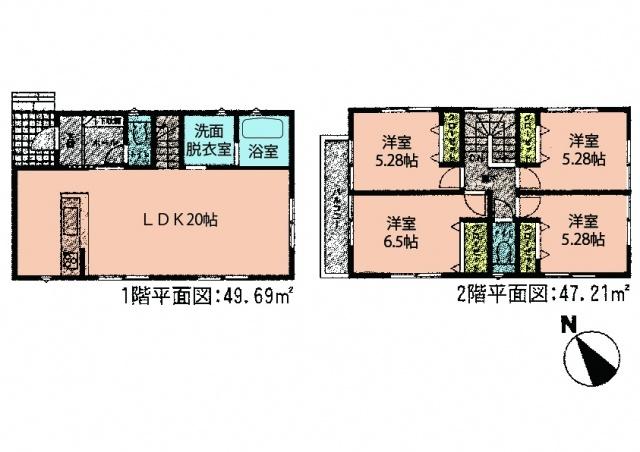 Floor plan. 33,500,000 yen, 4LDK, Land area 104.68 sq m , Building area 96.9 sq m