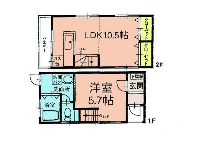 Floor plan. 11.8 million yen, 1LDK, Land area 36.35 sq m , Building area 43.52 sq m