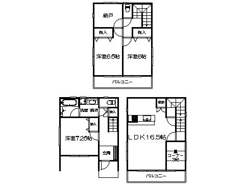 Floor plan. 42 million yen, 3LDK+S, Land area 75.54 sq m , Building area 107.98 sq m   ※ Drawing current state priority