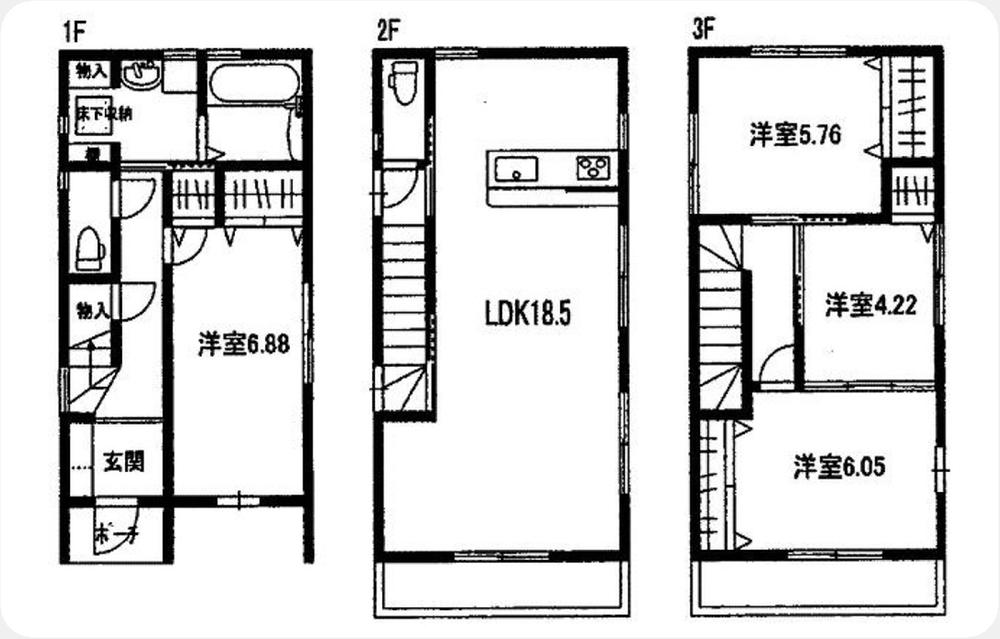 Floor plan. 26.5 million yen, 4LDK, Land area 73.71 sq m , Building area 101.35 sq m
