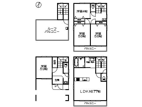 Floor plan. 33,800,000 yen, 4LDK, Land area 70 sq m , Building area 122.1 sq m   ※ Floor Plan current state priority