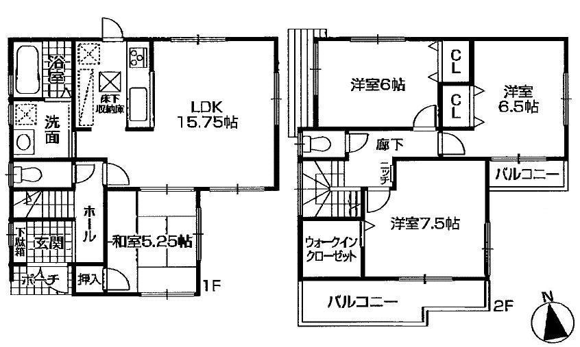 Floor plan. 31,300,000 yen, 4LDK, Land area 30.35 sq m , Building area 95.58 sq m